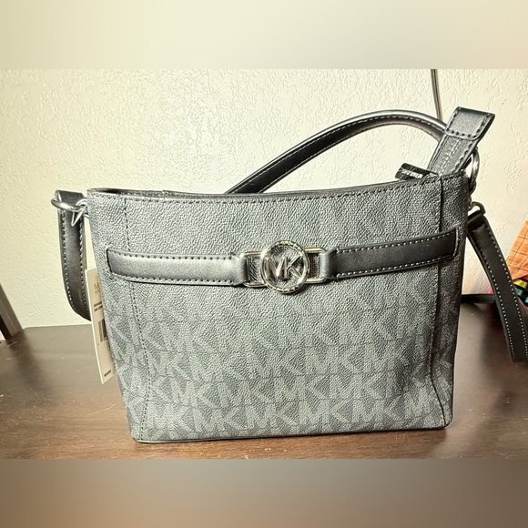 Michael Kors Black Crossbody Bag with Signature Monogram - Picture 1 of 6